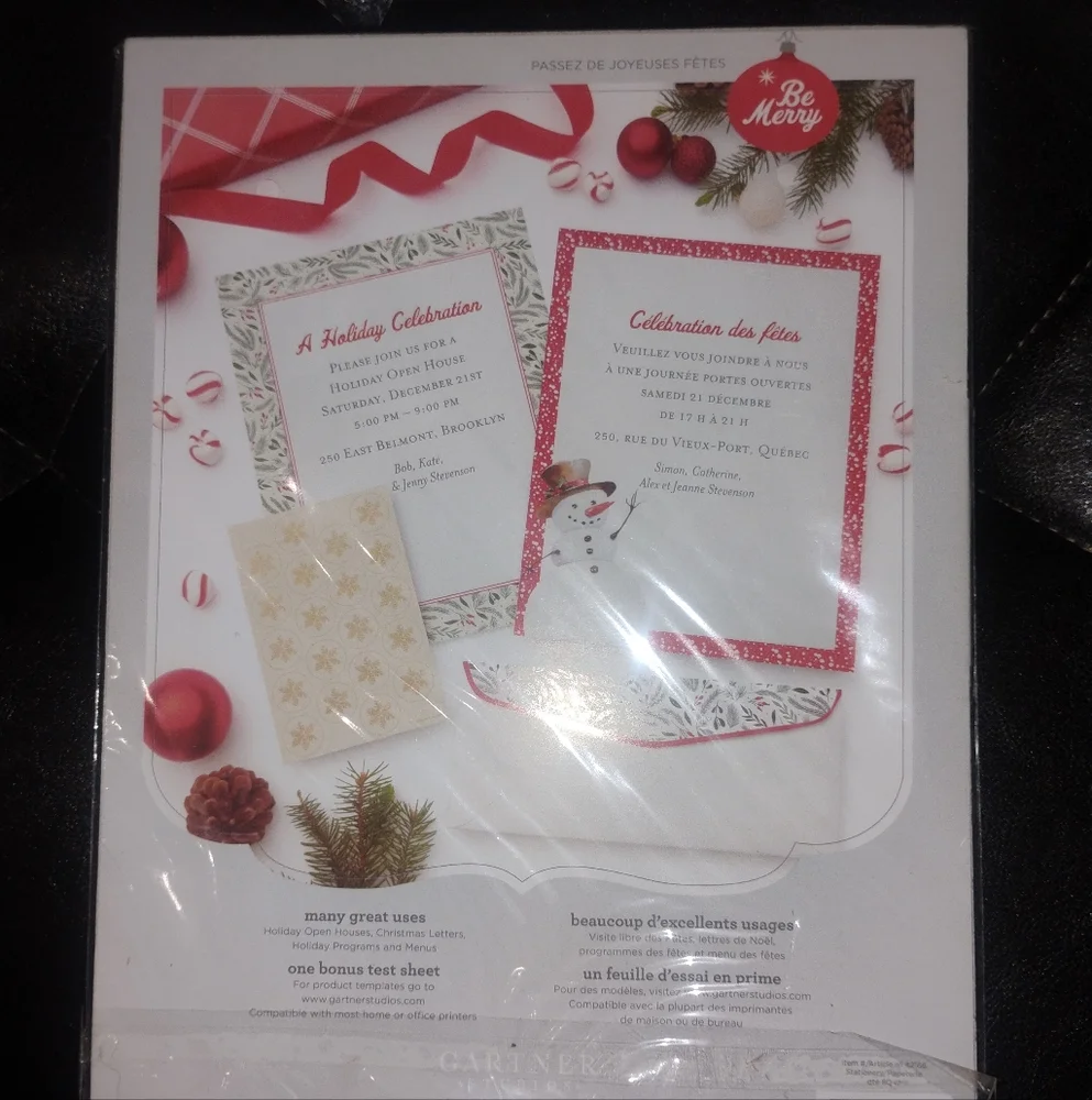 Be Merry Stationery By Gartner Studios 80 Sheets NEW